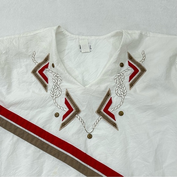 Vintage 80s Regal White Lightweight Nautical Design White Windbreaker Womens 3XL - Picture 2 of 9